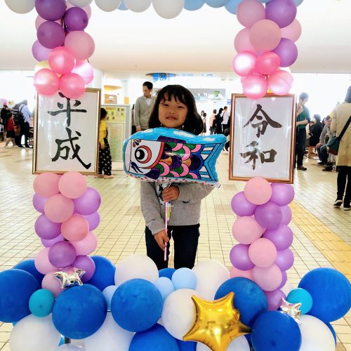 自分で塗ったこいのぼりバルーン、芸術です！